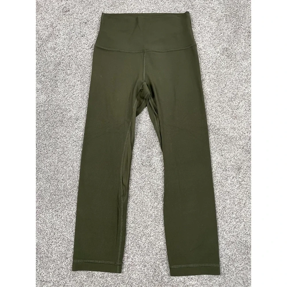 Lululemon Leggings Womens 4 Green Align Crop High Rise Athletic Sporty Lounge